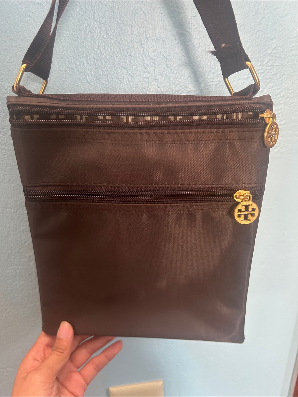 Tory Burch Chocolate Brown Nylon Crossbody Bag - Picture 3 of 5